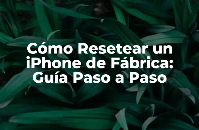 Cómo Resetear un Iphone de Fábrica: Guía Paso a Paso
