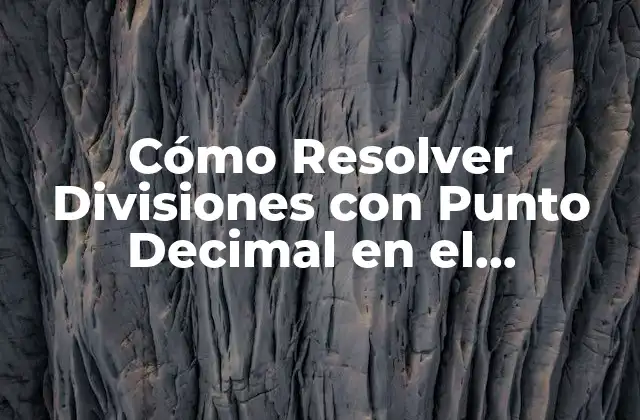 ¿Qué es una División con Punto Decimal en el Dividendo?