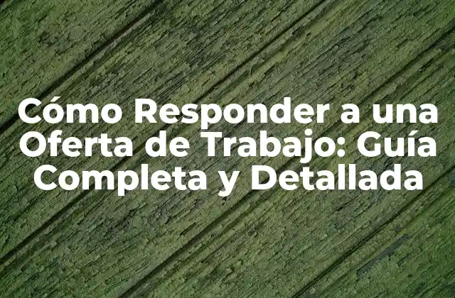 Cómo Responder a una Oferta de Trabajo: Guía Completa y Detallada