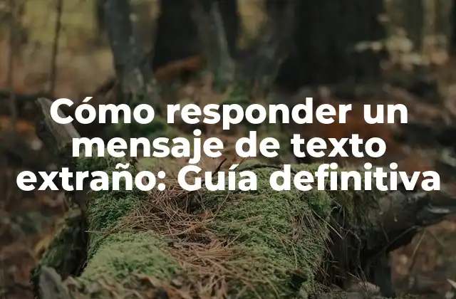 Cómo Responder un Mensaje de Texto Extraño: Guía Definitiva