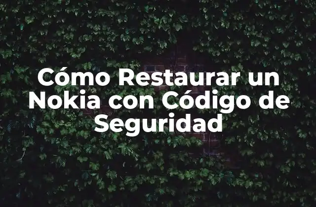 Cómo Restaurar un Nokia con Código de Seguridad 2 ¿Qué es un Código de Seguridad de Nokia?