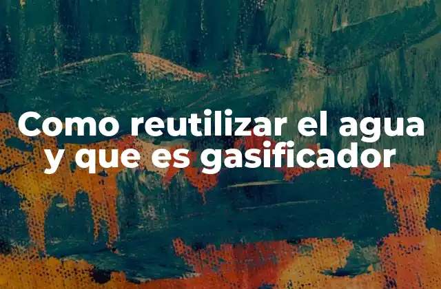 Como Reutilizar el Agua y que es Gasificador