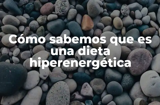 Cómo Sabemos que es una Dieta Hiperenergética