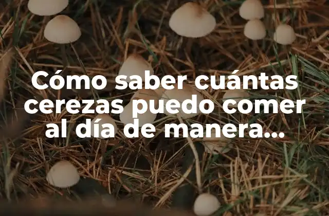Cómo Saber Cuántas Cerezas Puedo Comer Al Día de Manera Segura y Saludable