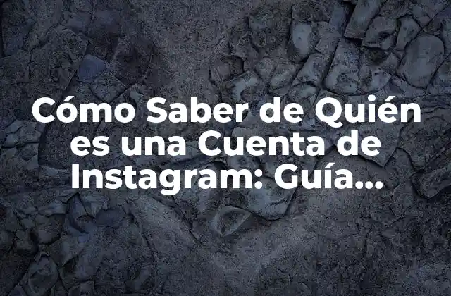 Cómo Saber de Quién es una Cuenta de Instagram: Guía Detallada