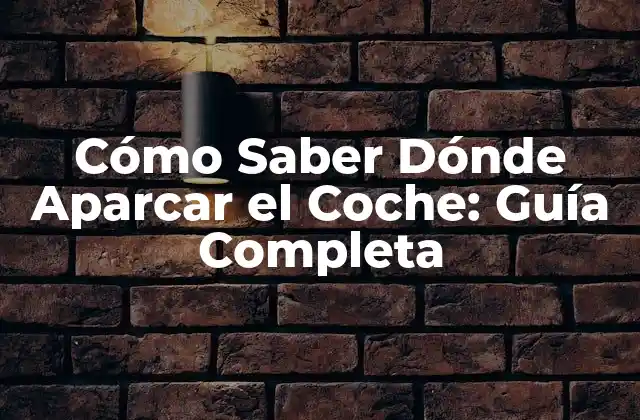 Cómo Saber Dónde Aparcar el Coche: Guía Completa