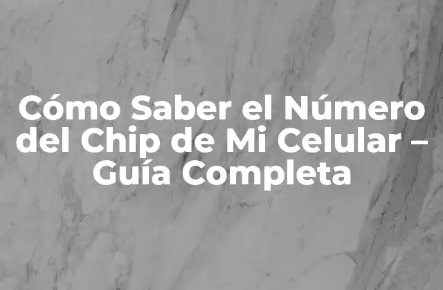 Cómo Saber el Número Del Chip de Mi Celular - Guía Completa 2 ¿Qué es el Número de Chip de Mi Celular?