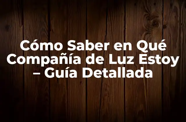 Cómo Saber en Qué Compañía de Luz Estoy – Guía Detallada