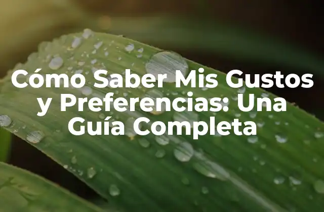 Cómo Saber Mis Gustos y Preferencias: una Guía Completa
