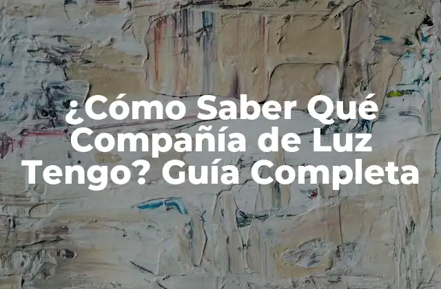¿cómo Saber Qué Compañía de Luz Tengo? Guía Completa