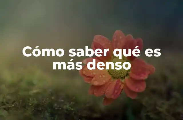Cómo Saber Qué es Más Denso