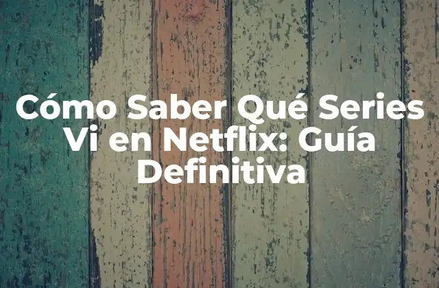 Revisar el Historial de Visualización de Netflix