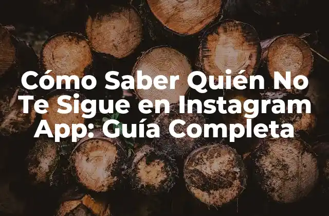 Cómo Saber Quién No Te Sigue en Instagram App: Guía Completa