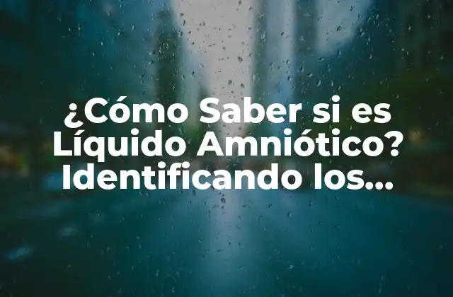 ¿cómo Saber Si es Líquido Amniótico? Identificando los Síntomas y Causas