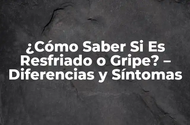¿cómo Saber Si es Resfriado o Gripe? – Diferencias y Síntomas