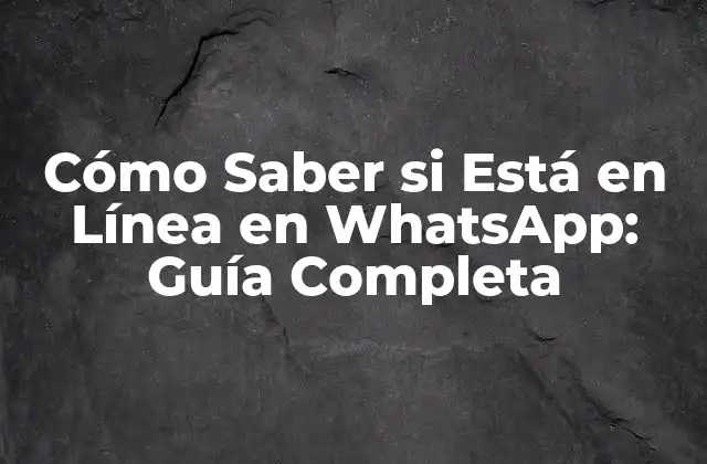 Cómo Saber Si Está en Línea en Whatsapp: Guía Completa