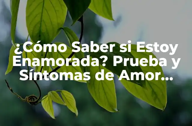 ¿cómo Saber Si Estoy Enamorada? Prueba y Síntomas de Amor Verdadero