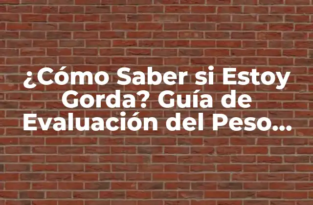 ¿cómo Saber Si Estoy Gorda? Guía de Evaluación Del Peso Corporal