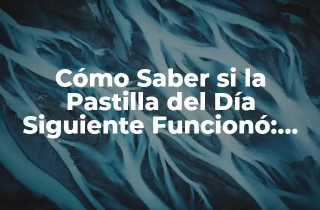 Cómo Saber Si la Pastilla Del Día Siguiente Funcionó: Guía Completa