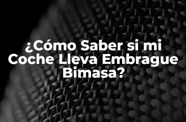 ¿cómo Saber Si Mi Coche Lleva Embrague Bimasa? 2 ¿Qué es la Embrague Bimasa?