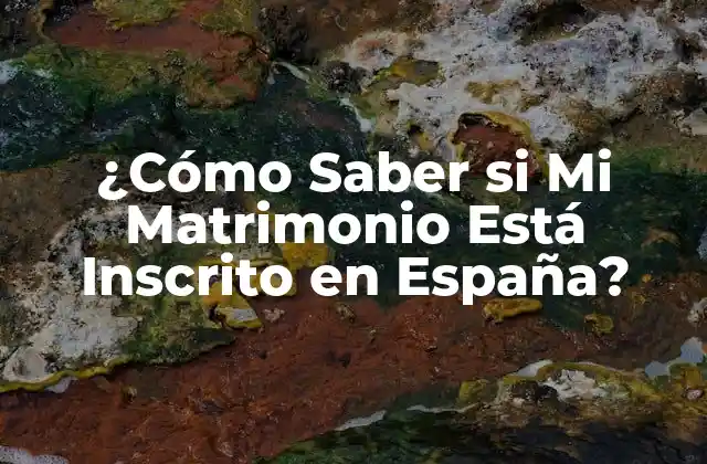 ¿cómo Saber Si Mi Matrimonio Está Inscrito en España?