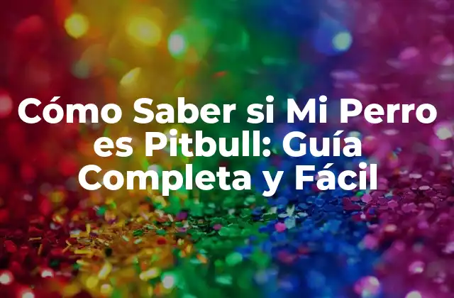 Cómo Saber Si Mi Perro es Pitbull: Guía Completa y Fácil