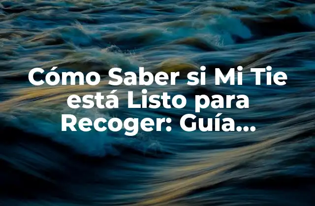 Cómo Saber Si Mi Tie Está Listo para Recoger: Guía Completa
