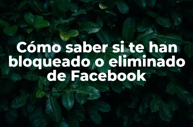 Cómo Saber Si Te Han Bloqueado o Eliminado de Facebook