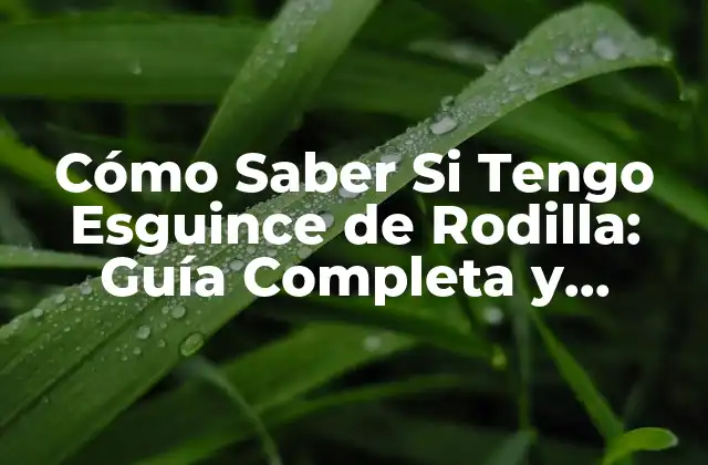 Cómo Saber Si Tengo Esguince de Rodilla: Guía Completa y Detallada