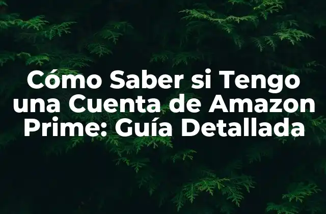 Cómo Saber Si Tengo una Cuenta de Amazon Prime: Guía Detallada