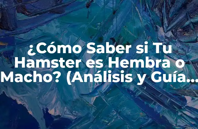 ¿cómo Saber Si Tu Hamster es Hembra o Macho? (análisis y Guía Completa)