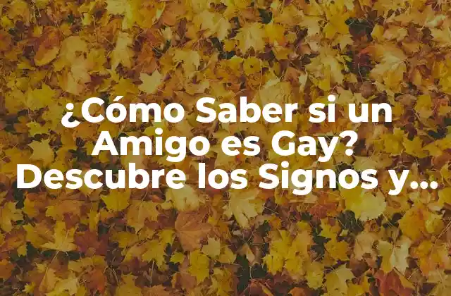 ¿cómo Saber Si un Amigo es Gay? Descubre los Signos y la Sensibilidad Necesaria