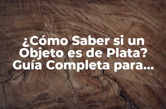 ¿cómo Saber Si un Objeto es de Plata? Guía Completa para Identificar Plata Auténtica