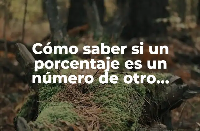 Cómo Saber Si un Porcentaje es un Número de Otro Porcentaje