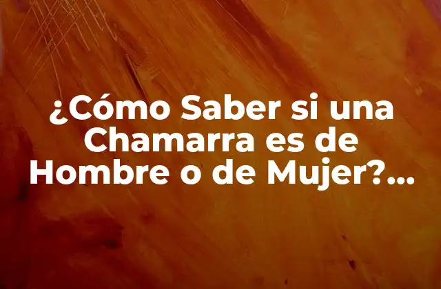 ¿cómo Saber Si una Chamarra es de Hombre o de Mujer? Guía Completa