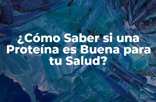 ¿cómo Saber Si una Proteína es Buena para Tu Salud?