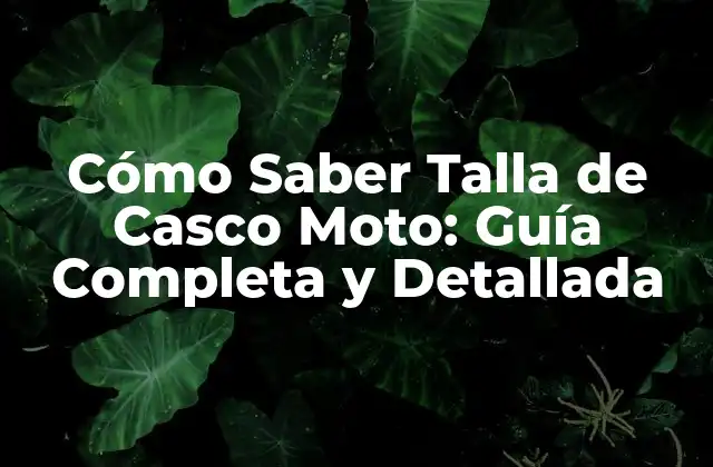 Cómo Saber Talla de Casco Moto: Guía Completa y Detallada