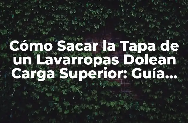 Cómo Sacar la Tapa de un Lavarropas Dolean Carga Superior: Guía Detallada