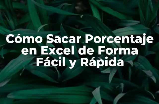 Cómo Sacar Porcentaje en Excel de Forma Fácil y Rápida