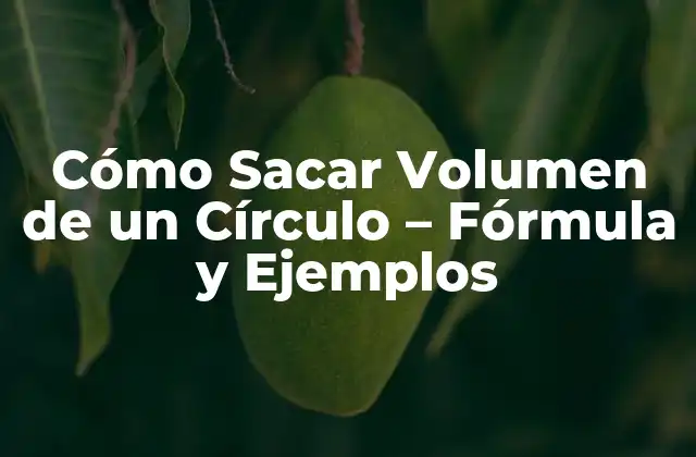 Cómo Sacar Volumen de un Círculo – Fórmula y Ejemplos