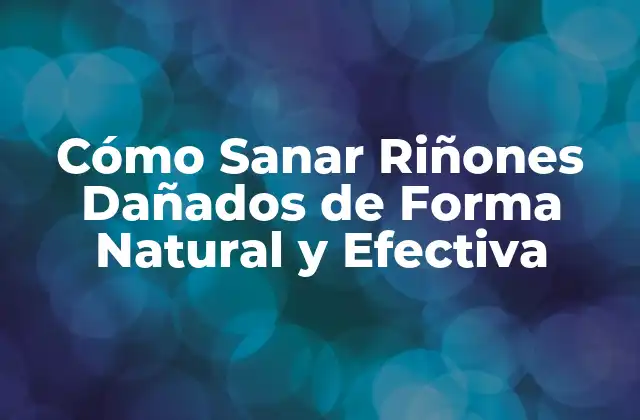Cómo Sanar Riñones Dañados de Forma Natural y Efectiva