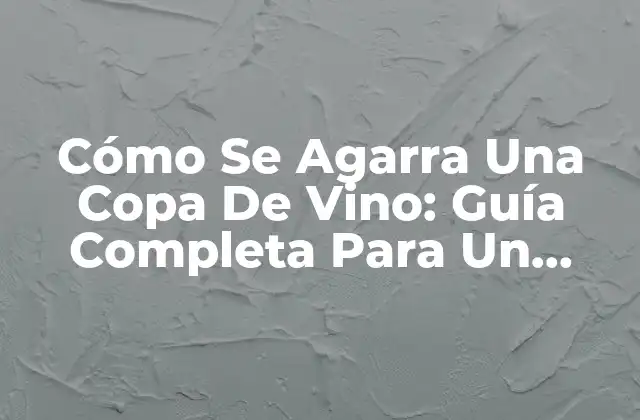 Cómo Se Agarra una Copa de Vino: Guía Completa para un Servicio Exquisito