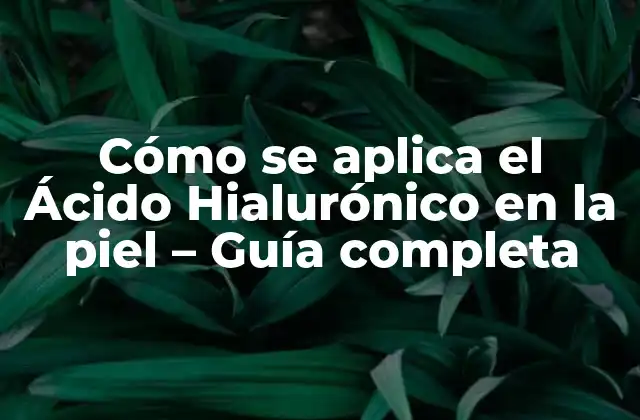Cómo Se Aplica el Ácido Hialurónico en la Piel – Guía Completa