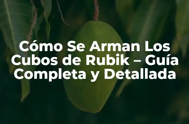 Cómo Se Arman los Cubos de Rubik – Guía Completa y Detallada
