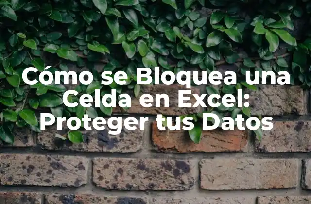 Cómo Se Bloquea una Celda en Excel: Proteger Tus Datos