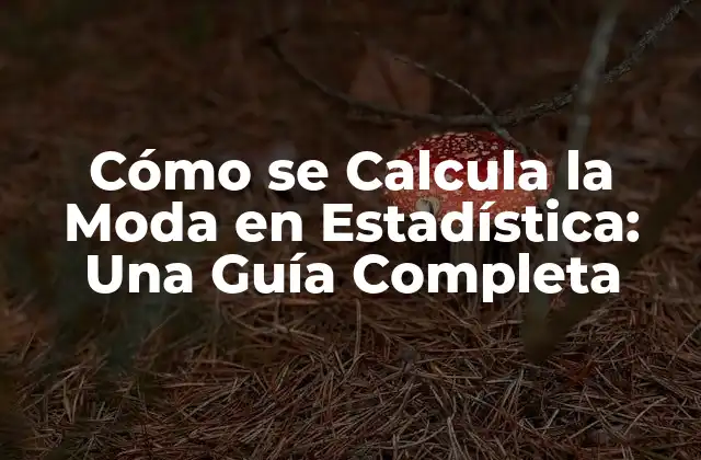 Cómo Se Calcula la Moda en Estadística: una Guía Completa