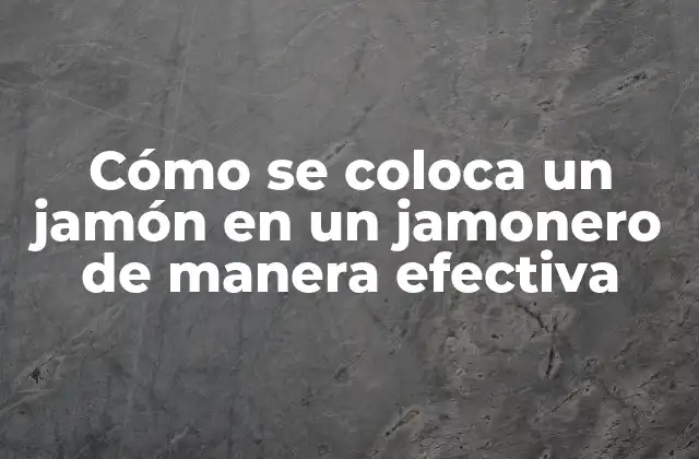 Cómo Se Coloca un Jamón en un Jamonero de Manera Efectiva