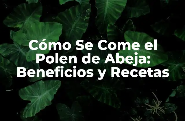 Beneficios del Polen de Abeja