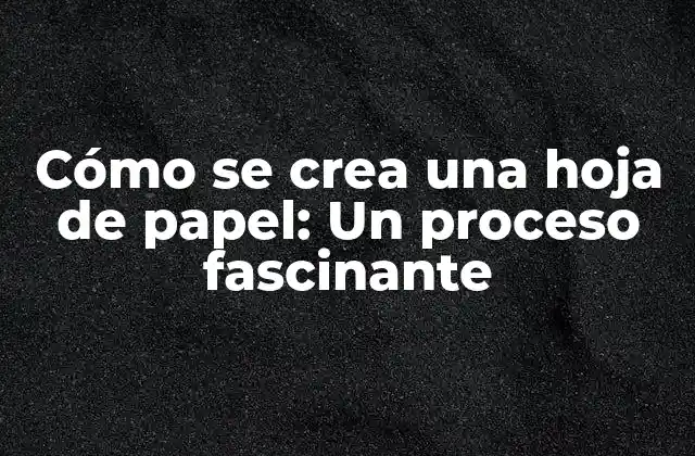 Cómo Se Crea una Hoja de Papel: un Proceso Fascinante