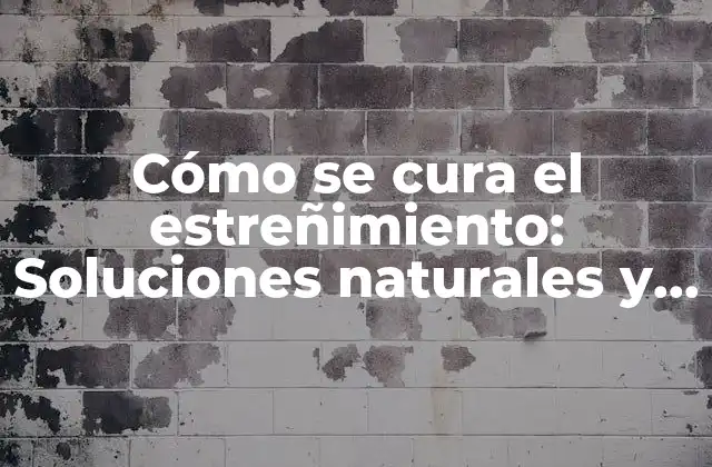 Cómo Se Cura el Estreñimiento: Soluciones Naturales y Efectivas